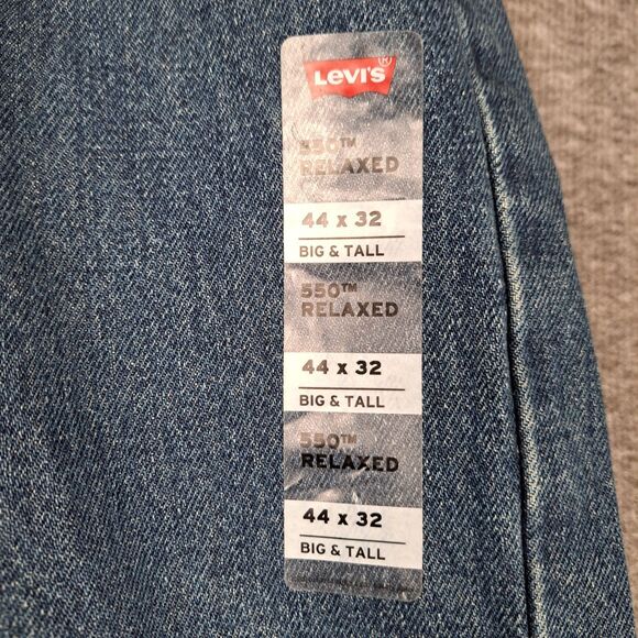 Levi's Men's 550 Jeans 44x32 Rinse Big and Tall Relaxed Fit NWT New With Tags - Picture 7 of 16